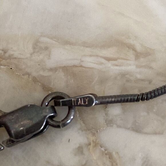 925 Sterling Silver Handcrafted Double Sided Abstract Pendant Necklace - Picture 6 of 9